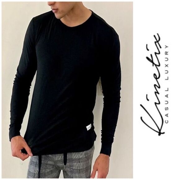 KINETIX - NWT -Men's Sz 3X Casual Luxury Long-Sleeve Crewneck Lightweight Shirt - Picture 1 of 14